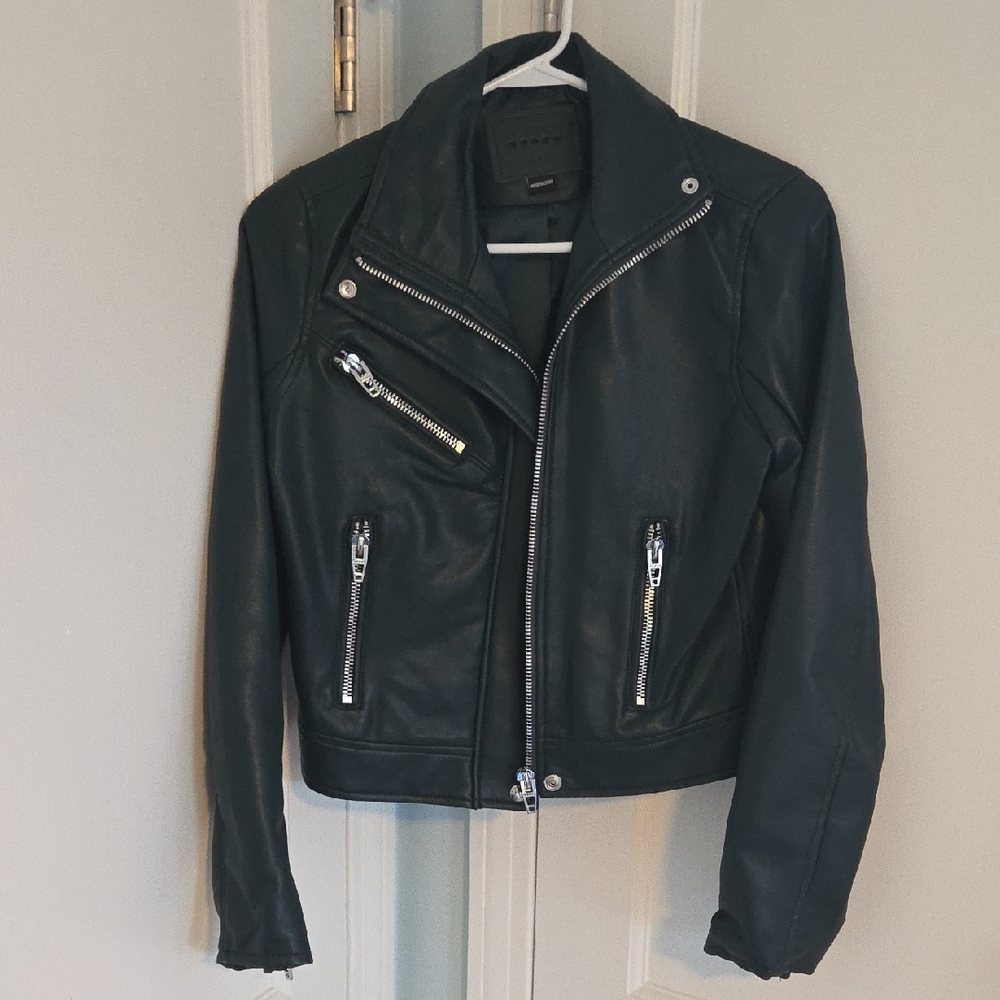 NWOT - Blank NYC Dark Leather Moto Jacket